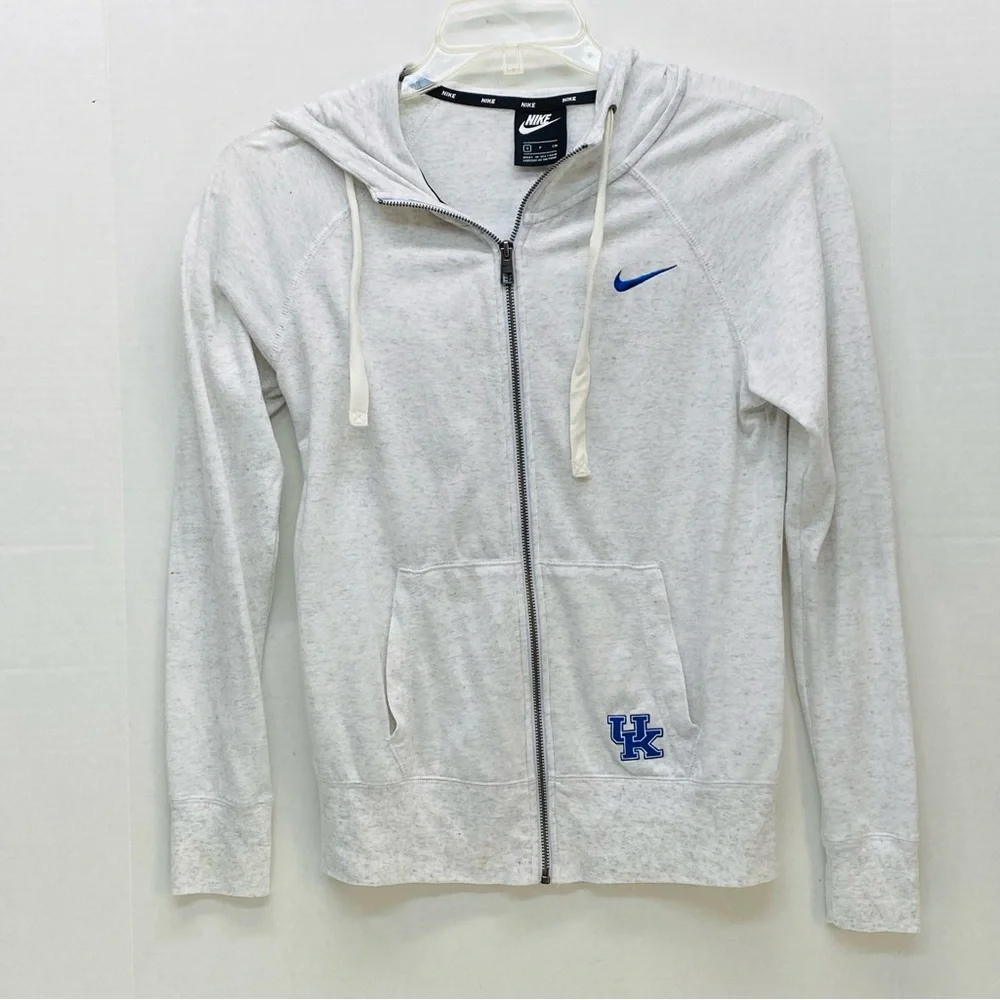 Nike Womens Heathered Gray Small Kentucky Wildcats Full Zip Raglan Hoodie Sports